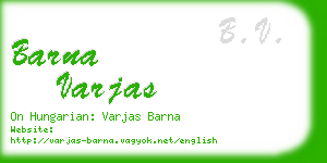 barna varjas business card